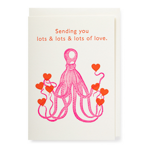 Kort- Octopus & hearts