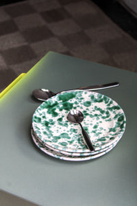 Keramikktallerk, grønn splatter